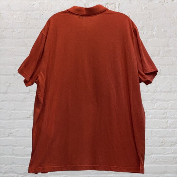 DOCKERS -- Man's Polo Shirt, Solid Orange, Button Collar, Extra Extra Large - Picture 6 of 8